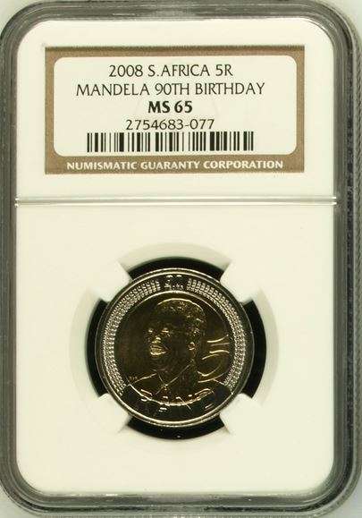 Fantastic grade NGC MS65 Mandela 90th Birthday. Do not lose out only 3 get yours while stocks last.