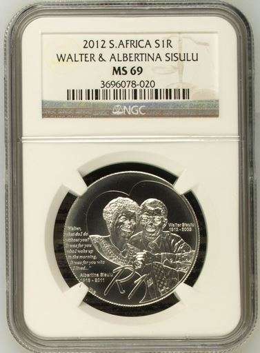 WOW NGC GRADED Almost PERFECT MS69 Walter and Albertina Sisulu ONLY 46 Graded MS69