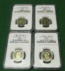 Great mini set of 4 Mandela 90th Birthday NGC graded MS64,MS65,MS66 and MS67 get yours !!!!!!!!!!!!