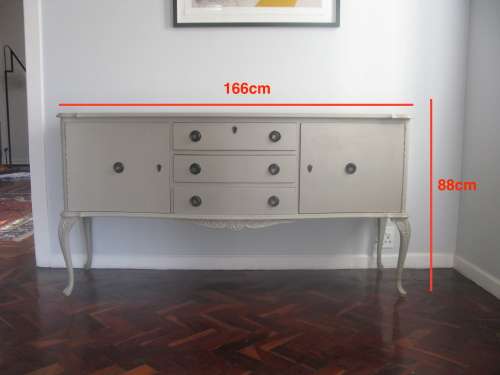 Vintage Grey Wooden Dresser/ Side Board