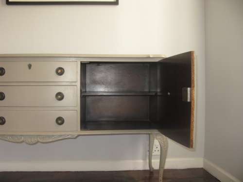 Vintage Grey Wooden Dresser/ Side Board
