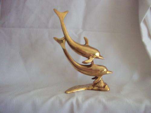 Double brass dolphin's  26.5cm - solid brass