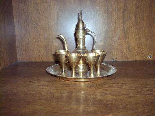 Authetic decorative brass wine set