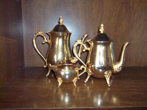 Brass Tea/Coffee pots with milk jug no sugar bowl