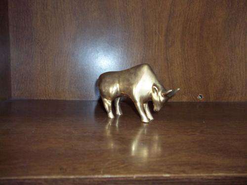 Brass buffalo or ox 9cm high and 14.5 cm in lenght.