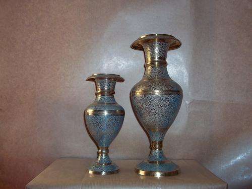 Beautiful vases with flower pattern - 26cm x 10cm and 18.5cm x 7.5cm