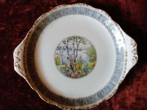 Royal Albert - Silver Birch - 3cm Deep Cake Plate - As New  - Gorgeous  !    Reduced !!!!!