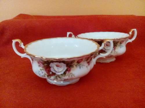 ROYAL ALBERT -  CELEBRATION   (2)   SOUP COUPES - LOVELY CON - BEAUTIFUL!     SALE !