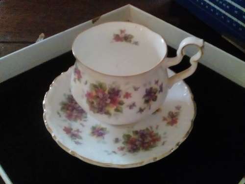 ROYAL ALBERT - Violetta - Demi Duo - tiny chip on rim - Gorgeous