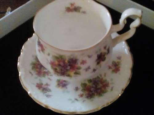 ROYAL ALBERT - Violetta - Demi Duo - tiny chip on rim - Gorgeous