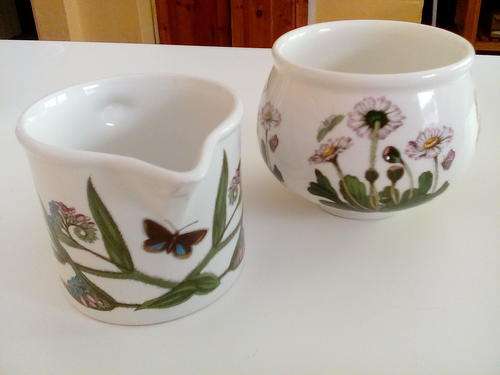 Portmeirion pottery sugar basin and milk jug - stunning !