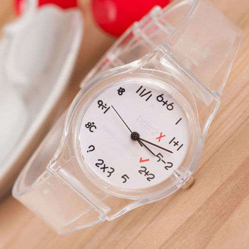*** IN STOCK *** New Funky Maths Transparent Crystal Silicone Jelly Watch