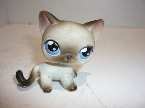 THE LITTLEST PET SHOP #5-SIAMESE KITTY CAT WITH BLUE EYES-ULTRA RARE