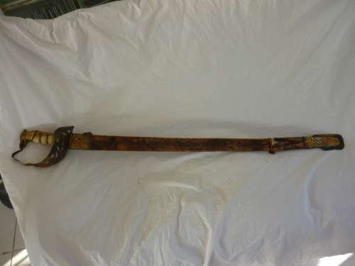 SWORD- BATAVIA-MARKED VOC-SHAVER COOL-WITH SCABBARD