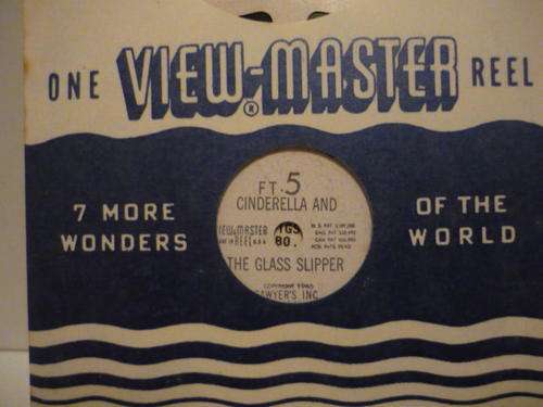 VINTAGE VIEWMASTER REEL-CINDERELLA AND GLASS SLIPPER-WITH INSET