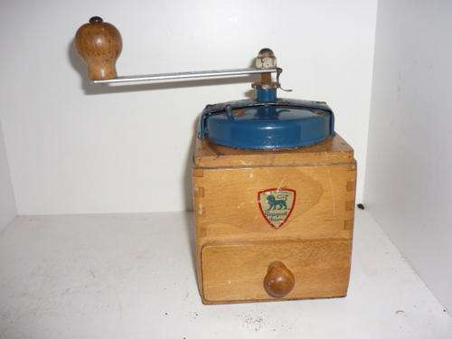 VINTAGE COFFEE GRINDER-PEUGOT-MADE IN FRANCE-METAL AND CHROME