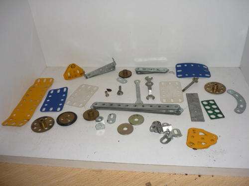 MECCANO PARTS-APPROX 50 PIECES