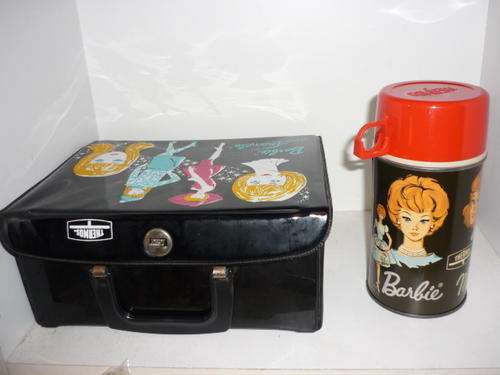 BARBIE CARRY CASE WITH BARBIE THERMOS FLASK-GOOD CONDITION