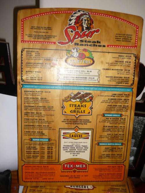 VINTAGE SPUR MENU-2000-CAN BE USED FOR PLACEMAT