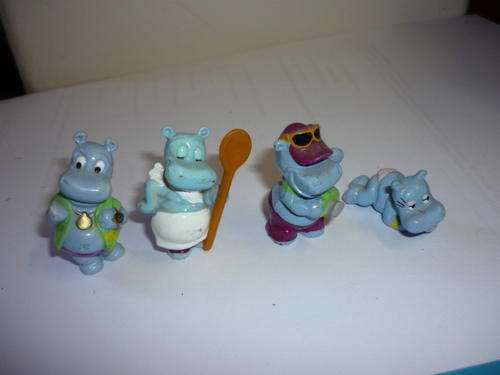 4 X SMALL CUTE HIPPOS-FERRERO-1992-SUITABLE CAKE TOPPING