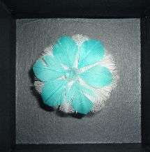 White and Turquoise Feather Ring