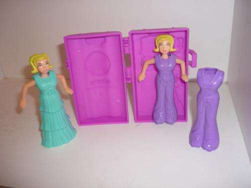 2 X POLLY POCKET DOLLS PLUS CLOTHING ACCESSORIES