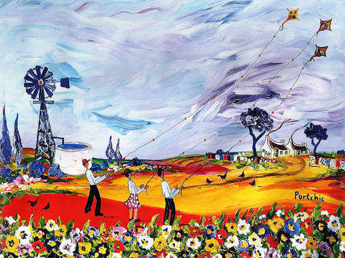 Portchie limit edition print- (landscape) signed and numbered 185/500 image size 60.5-80 cm.