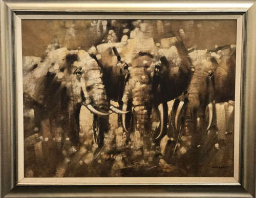 Mark Enslin oil-119 painting ,signed, dated 1977, image size 76-101.5 cm framed