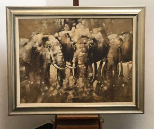 Mark Enslin oil-119 painting ,signed, dated 1977, image size 76-101.5 cm framed