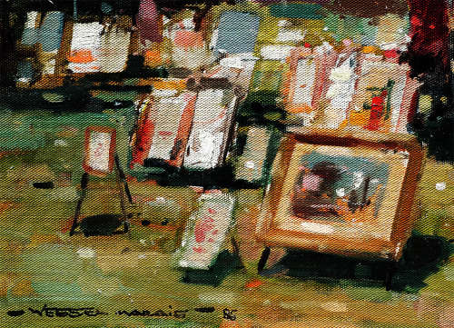Wessel Marais oil painting on canvas signed oil-118 image size 51-76.5cm framed