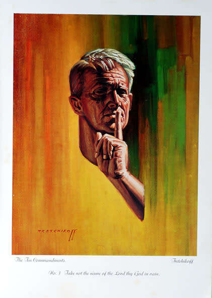 Vladimir Tretchikoff print-200/3. Commandment nr.3 image size of prints 29-36cm