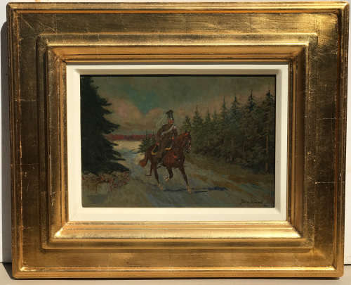 Oil painting Jerzy Kossak oil on board oil-102 image size 35-50 cm, framed