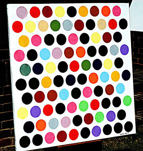 Acrylic painting Ted Wasi acrylic-130 size 100-100 cm Imagination rules the world