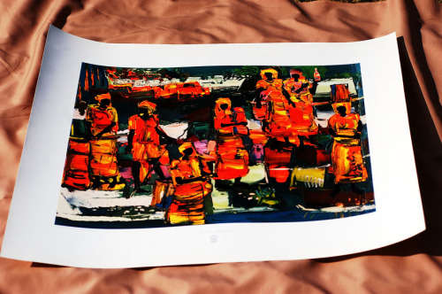 Walter Whall Battis print-401. African Afternoon image size 44.5-56 cm
