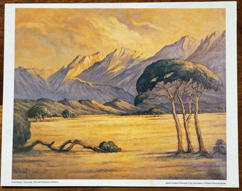 Jacob Hendrik Pierneef print Doornpoort Transvaal  size 23,80-29,50 cm on the paper