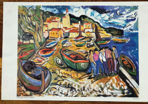 Irma Stern Fishing Boats print. Image size 23.50-31 cm on the paper