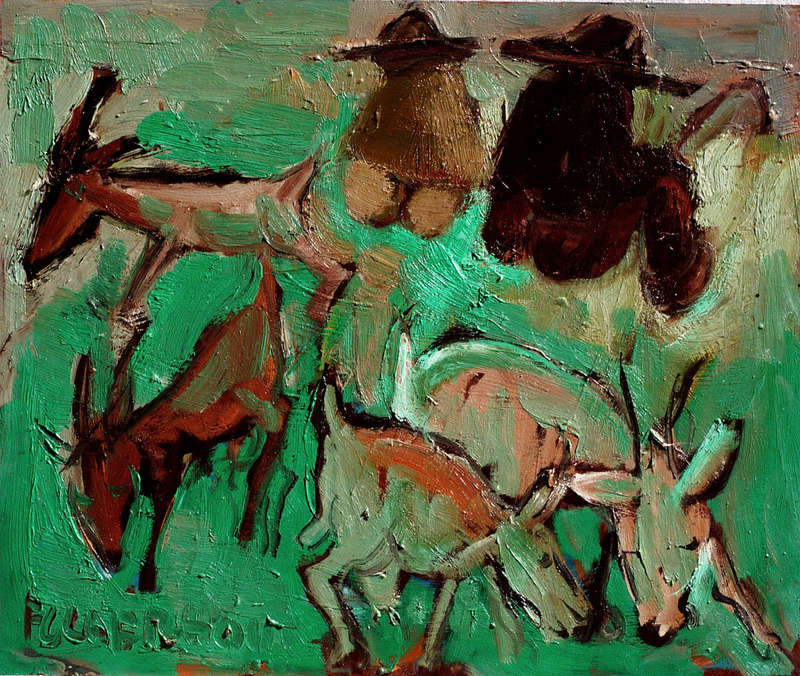 Frans Claerhout (SA 1919-2006) Pro-Digital print CLA-103 canvas on hard board size 20-24  cm