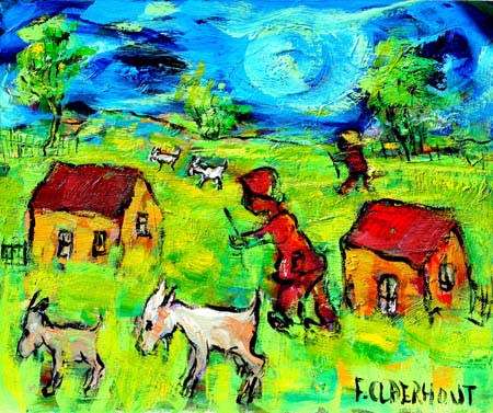 Frans Claerhout Pro-Digital print cla-010 50-60 cm canvas placed on hard board