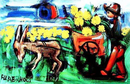 Frans Claerhout (SA 1919-2006)  print CLA_030 on the canvas size 36-50 cm