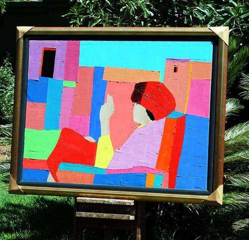 Original oil painting Trevor Coleman_102 size oil painting 91.5-121.5 cm framed