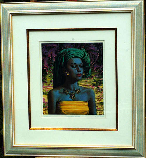 Vladimir Tretchikoff print-109 Balinese girl image size 29-34 cm framed
