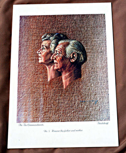Vladimir Tretchikoff print-180.5 Ten Commandments image size 29-36cm