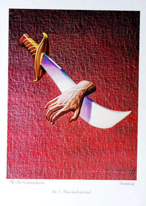 Vladimir Tretchikoff print-180.7 Ten Commandments image size 29-36cm