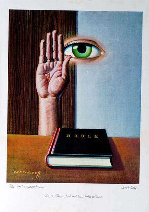 Vladimir Tretchikoff print-180.8 Ten Commandments image size 29-36cm