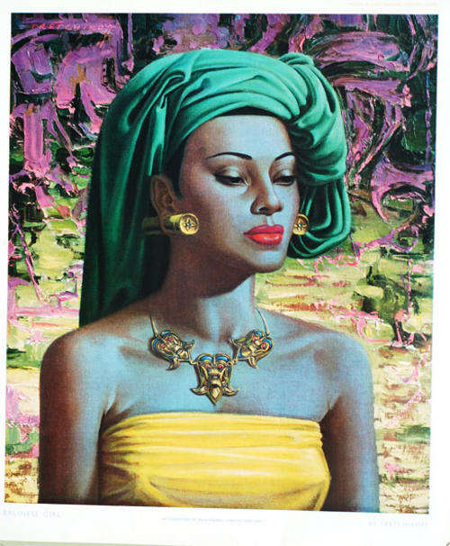 Vladimir Tretchikoff print-109 Balinese Girl image size 29-34 cm