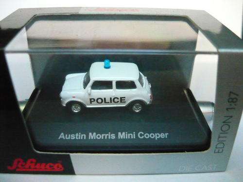 Austin Morris Mini Cooper "Police" , Schuco , 1/87 Scale , Mint in Box