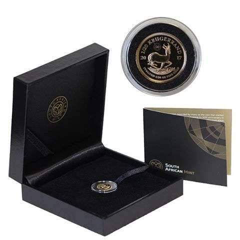 50th anniversary 1/20 Oz Proof Krugerrand. First time the Krugerrand has been minted in a 1/20 Oz