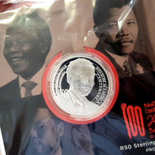 *SOUGHT AFTER* NELSON MANDELA CENTENARY R50 SILVER PROOF COIN