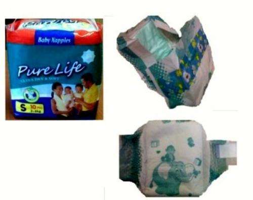 Pure Life Baby Diapers Made from 100% USA Fluff Pulp