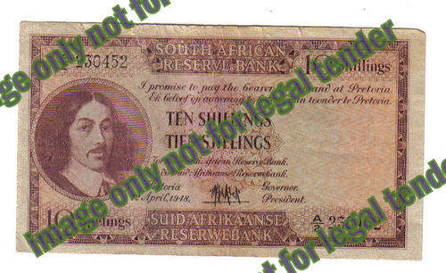 1948 MH DE KOCK  TEN SHILLING NOTE